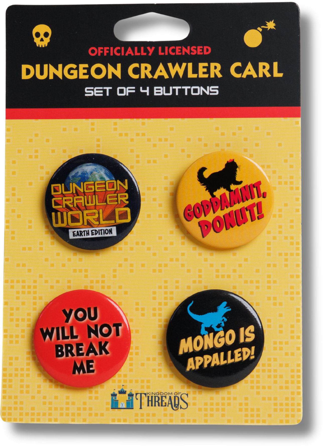 Dungeon Crawler Carl Button Pin Set