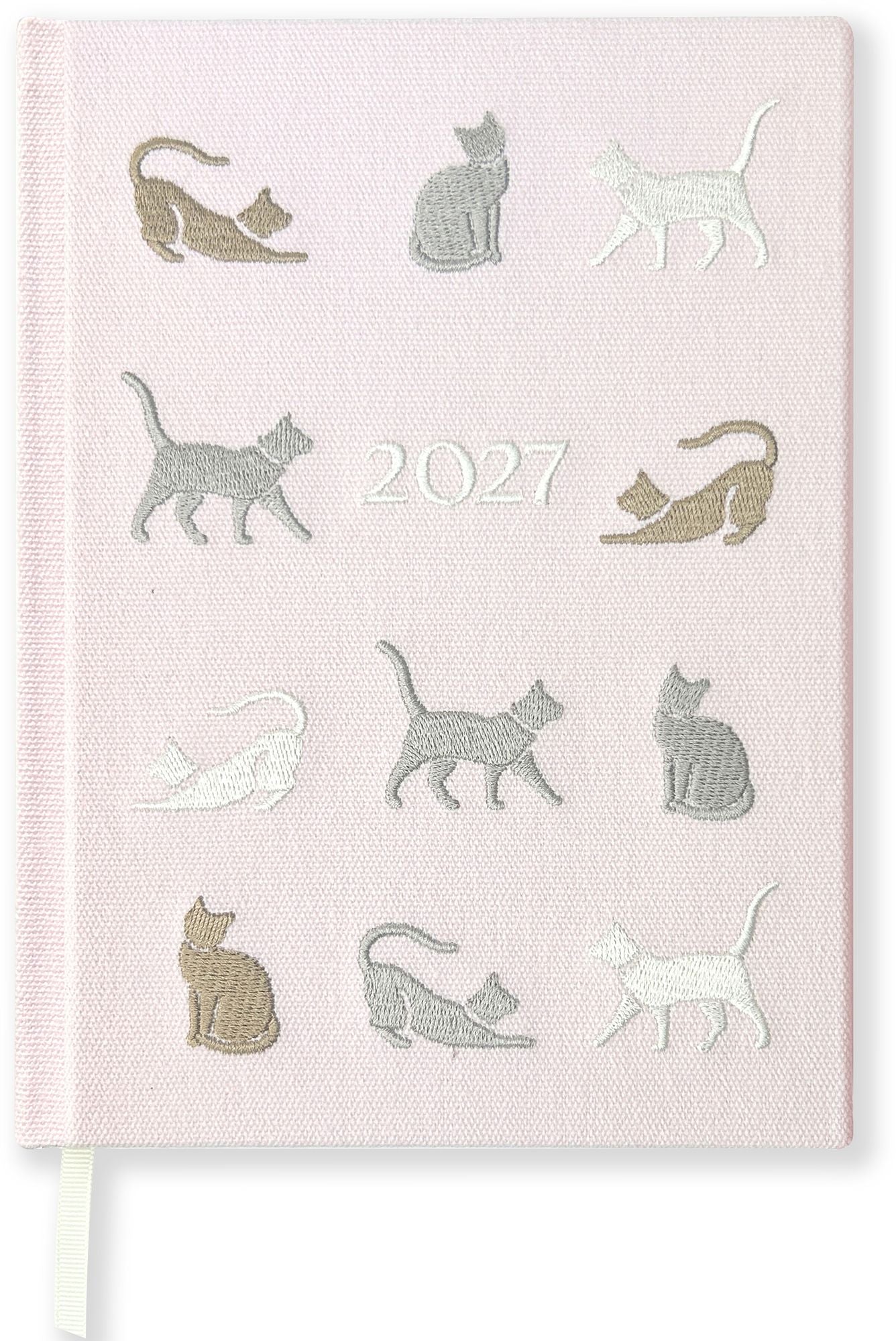 2027 Embroidered Cat Icon Weekly Desk Planner