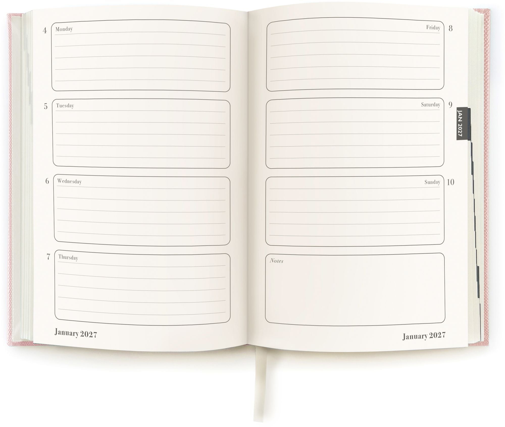 2027 Embroidered Cat Icon Weekly Desk Planner