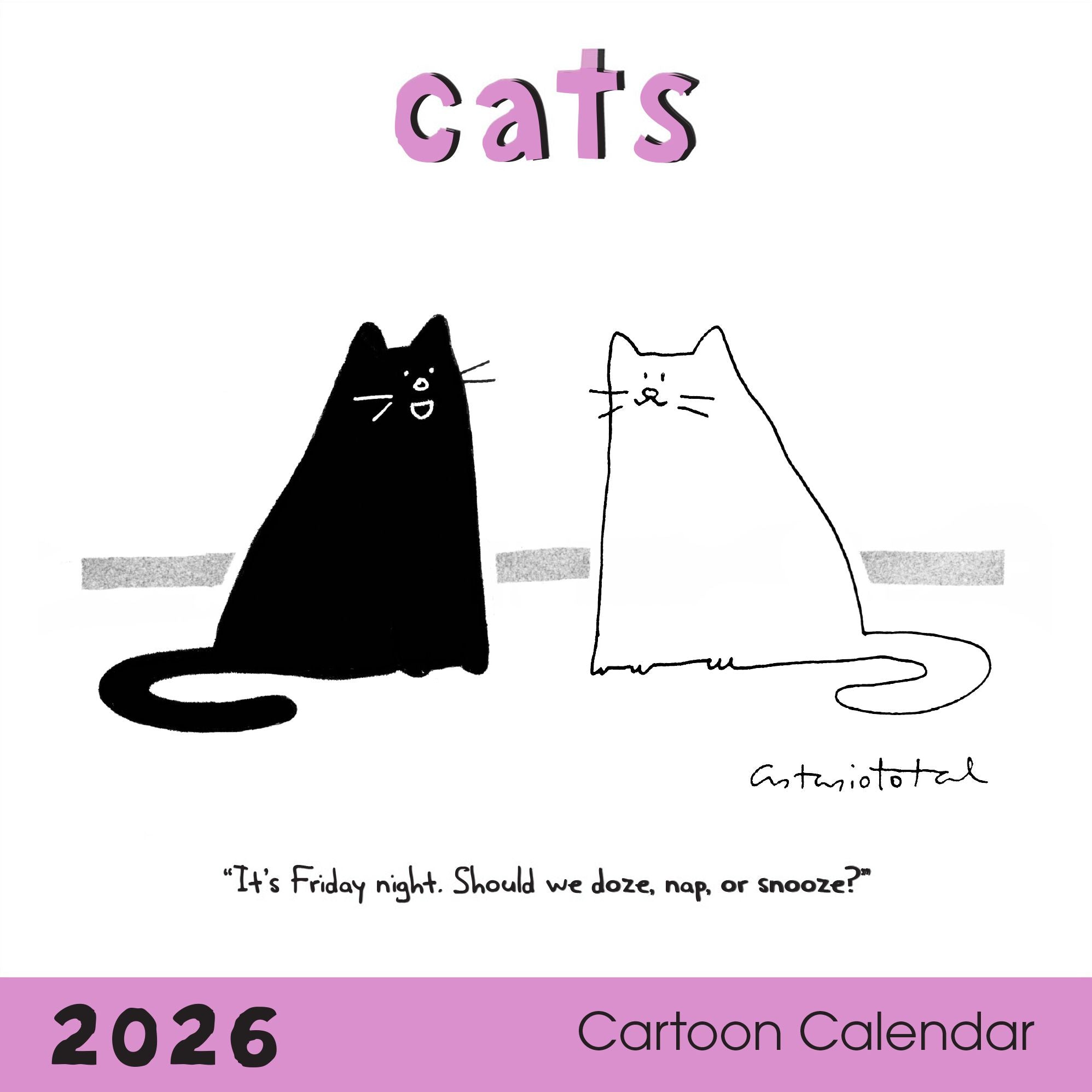 2026 Cat Cartoons Wall Calendar