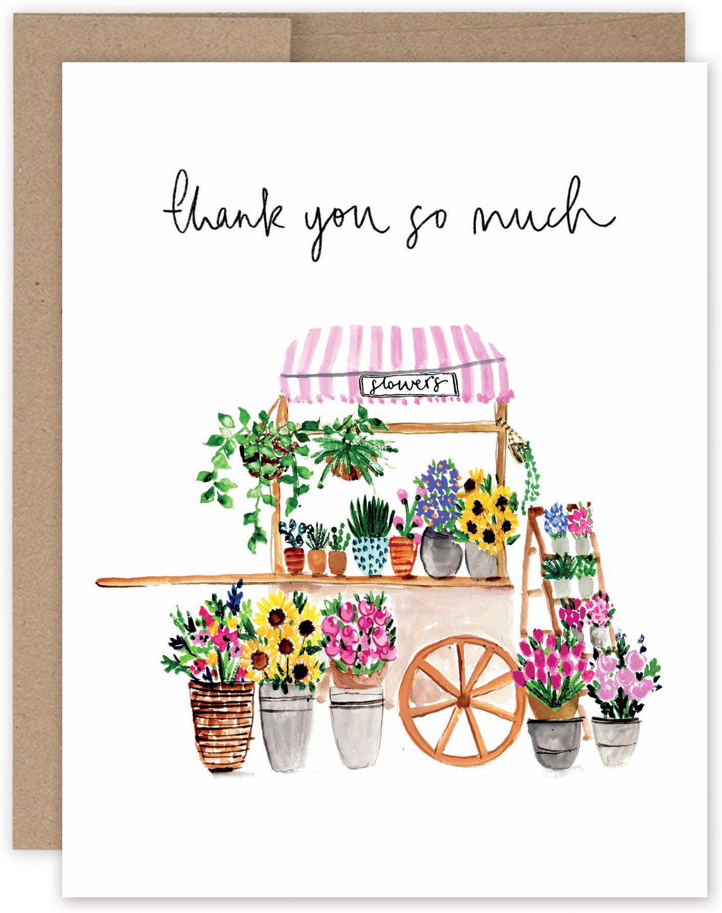Flower Cart Thank You Notecard Set