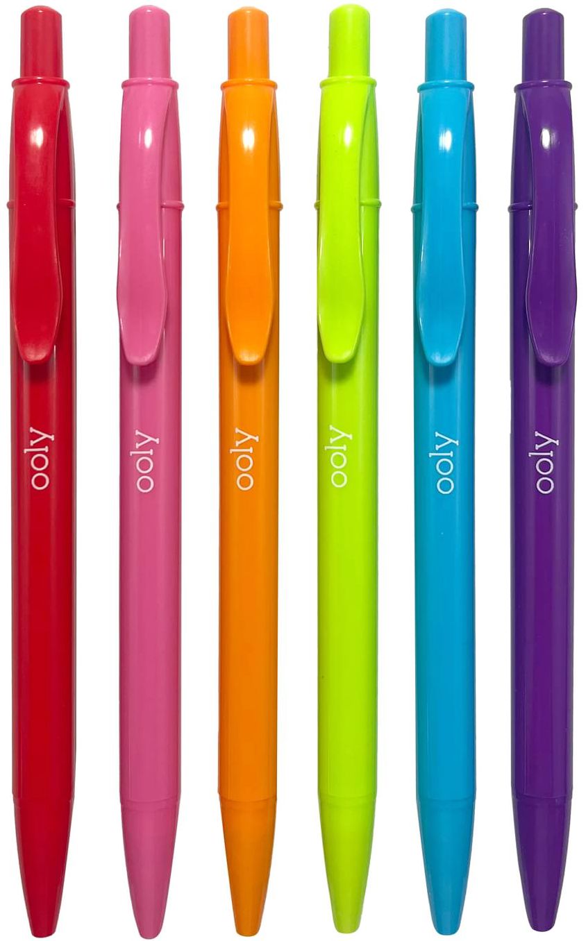 Bright Writers Colored Ballpoint Pens - Set of 6