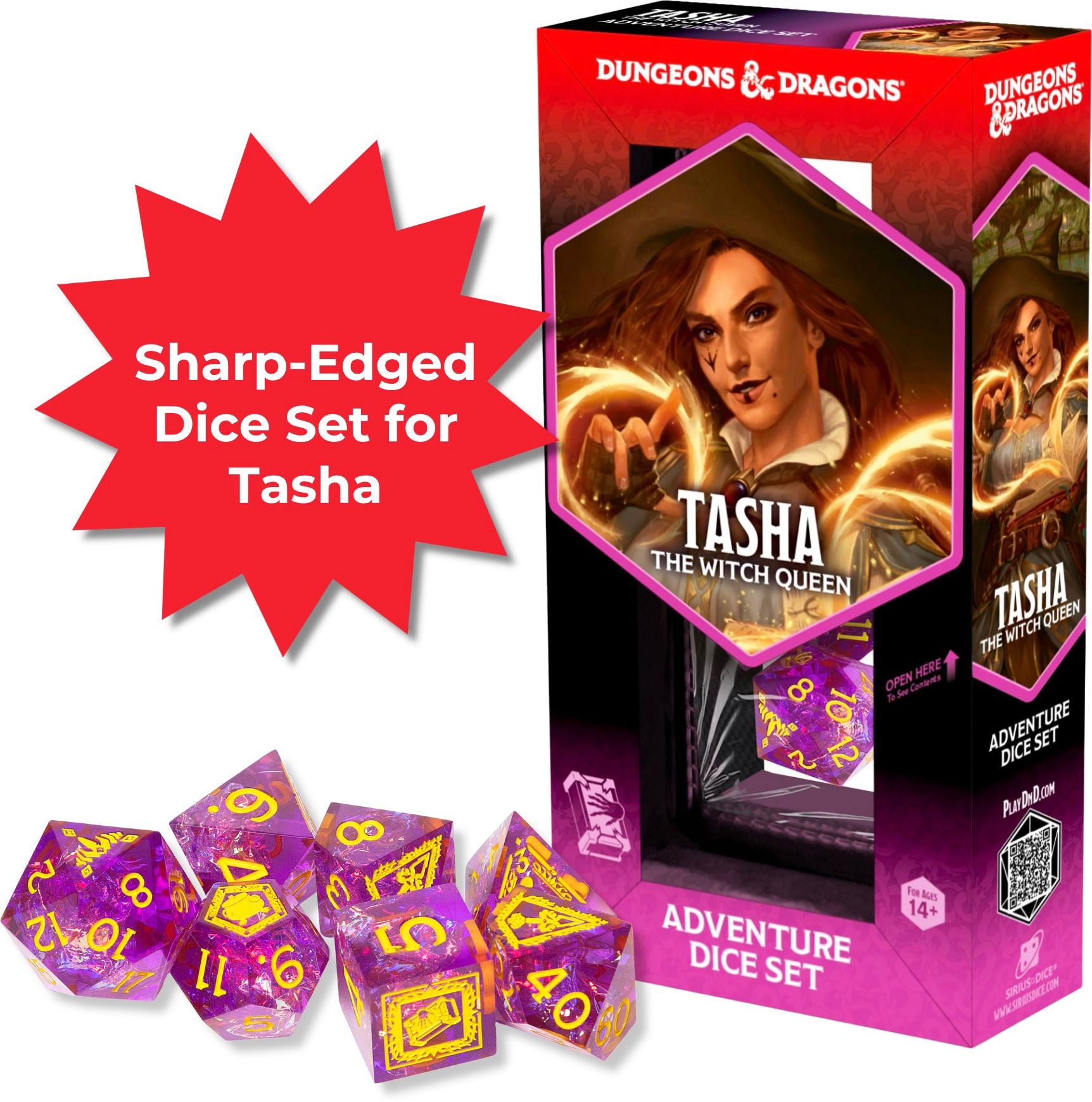 Dungeons & Dragons Adventure Dice - Tasha the Witch Queen ¿ Sharp-Edged Dice Set