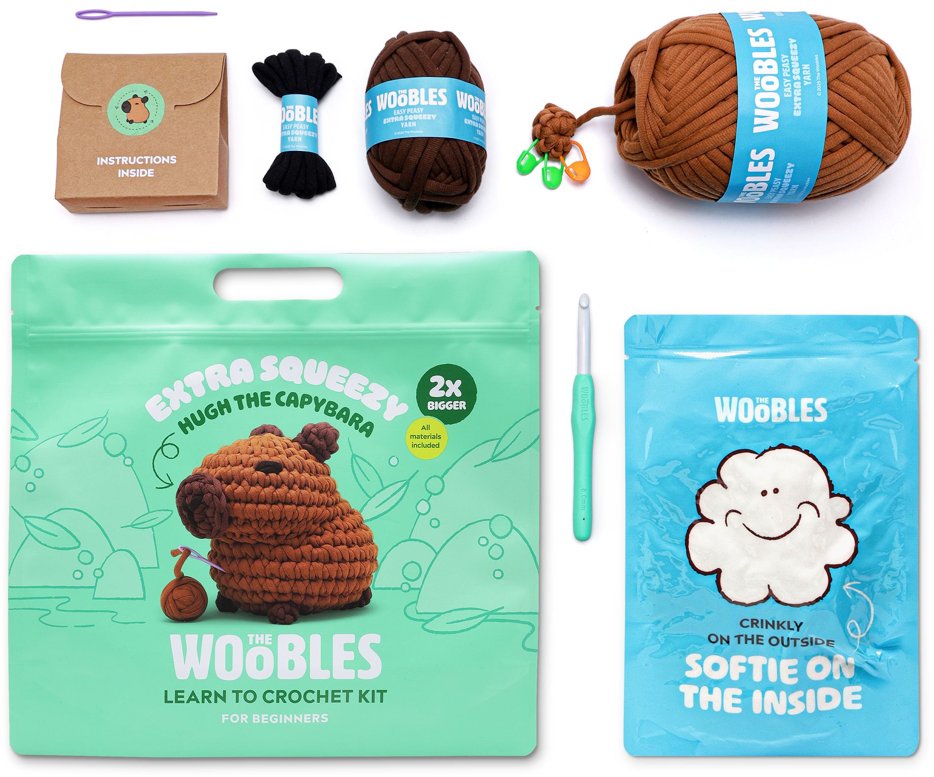 Hugh the Capybara Extra Squeezy Learn to Crochet Kit