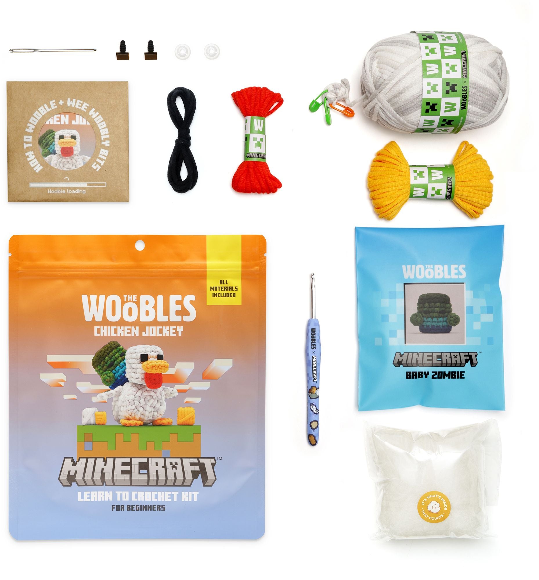 Minecraft Chicken Jockey Learn to Crochet Kit