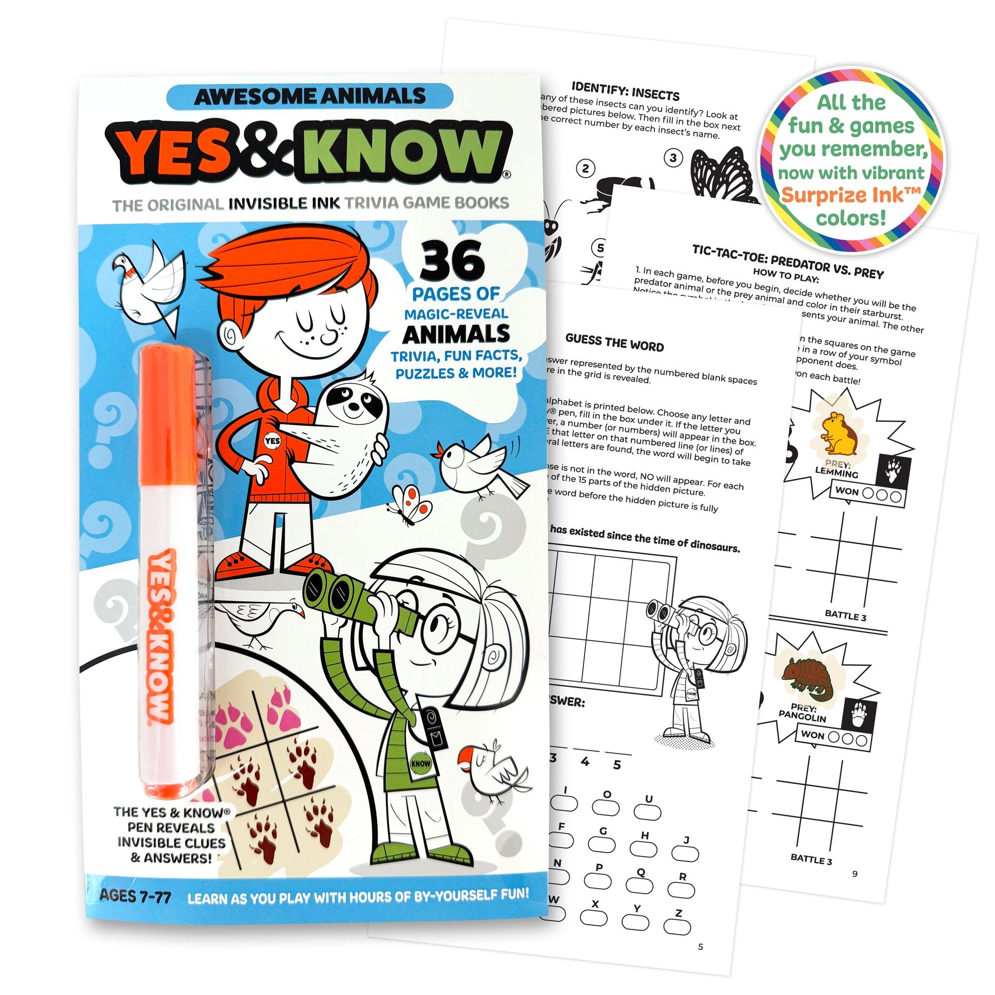 Yes & Know, The Original Invisible Ink Trivia Game Books-Awesome Animals