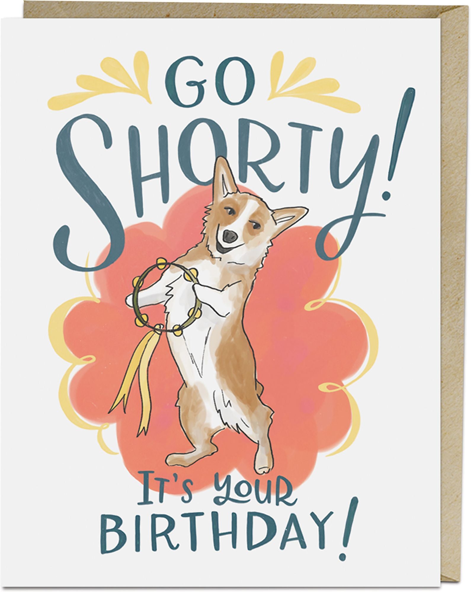 Go Shorty Corgi Dog Birthday Card
