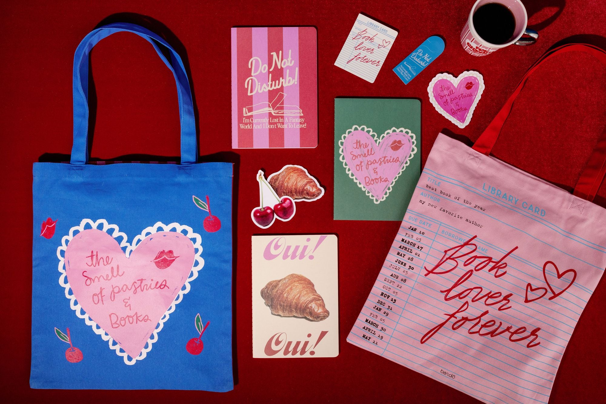 Canvas Tote, Library Card (Pink)