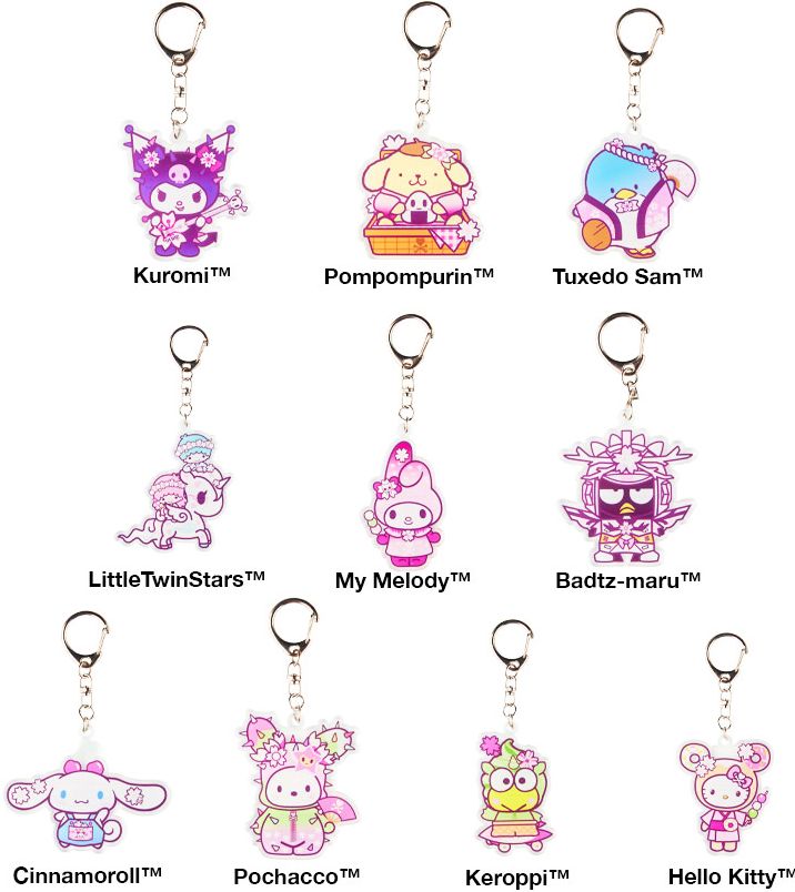 tokidoki x Hello Kitty & Friends Cherry Blossom Acrylic Keychain Blind Box