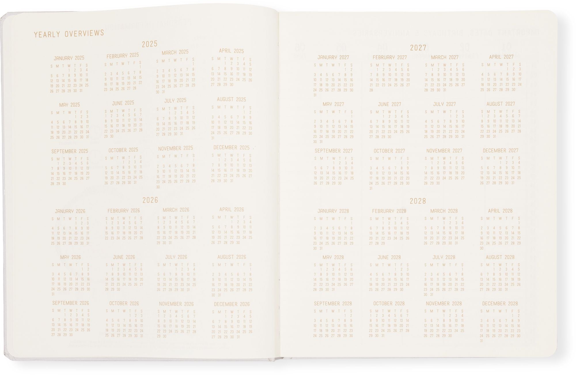 2026 Weekly Desk Planner Cat Sketches