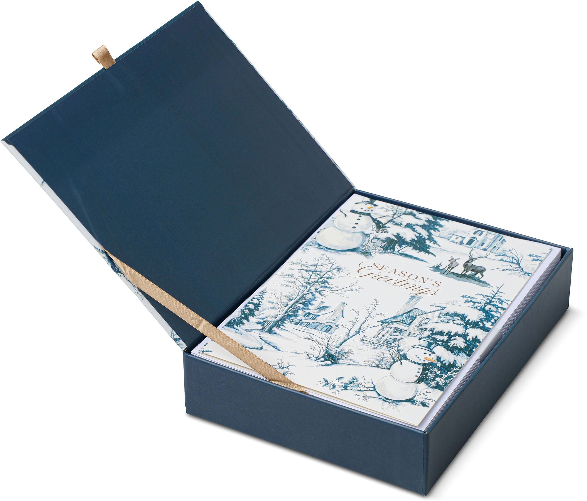 Season's Greetings Toile Boxed Christmas Cards Set of 20