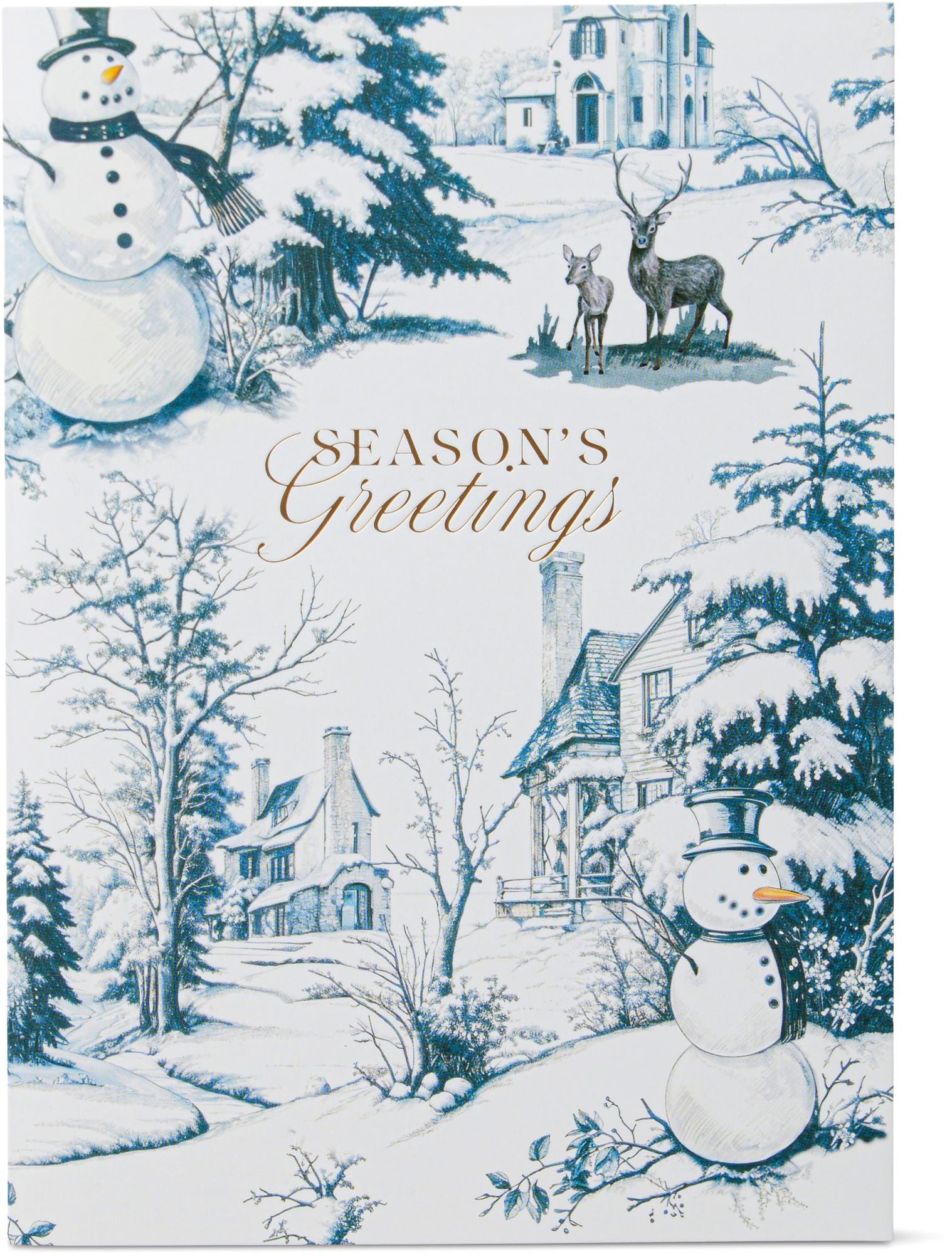 Season's Greetings Toile Boxed Christmas Cards Set of 20