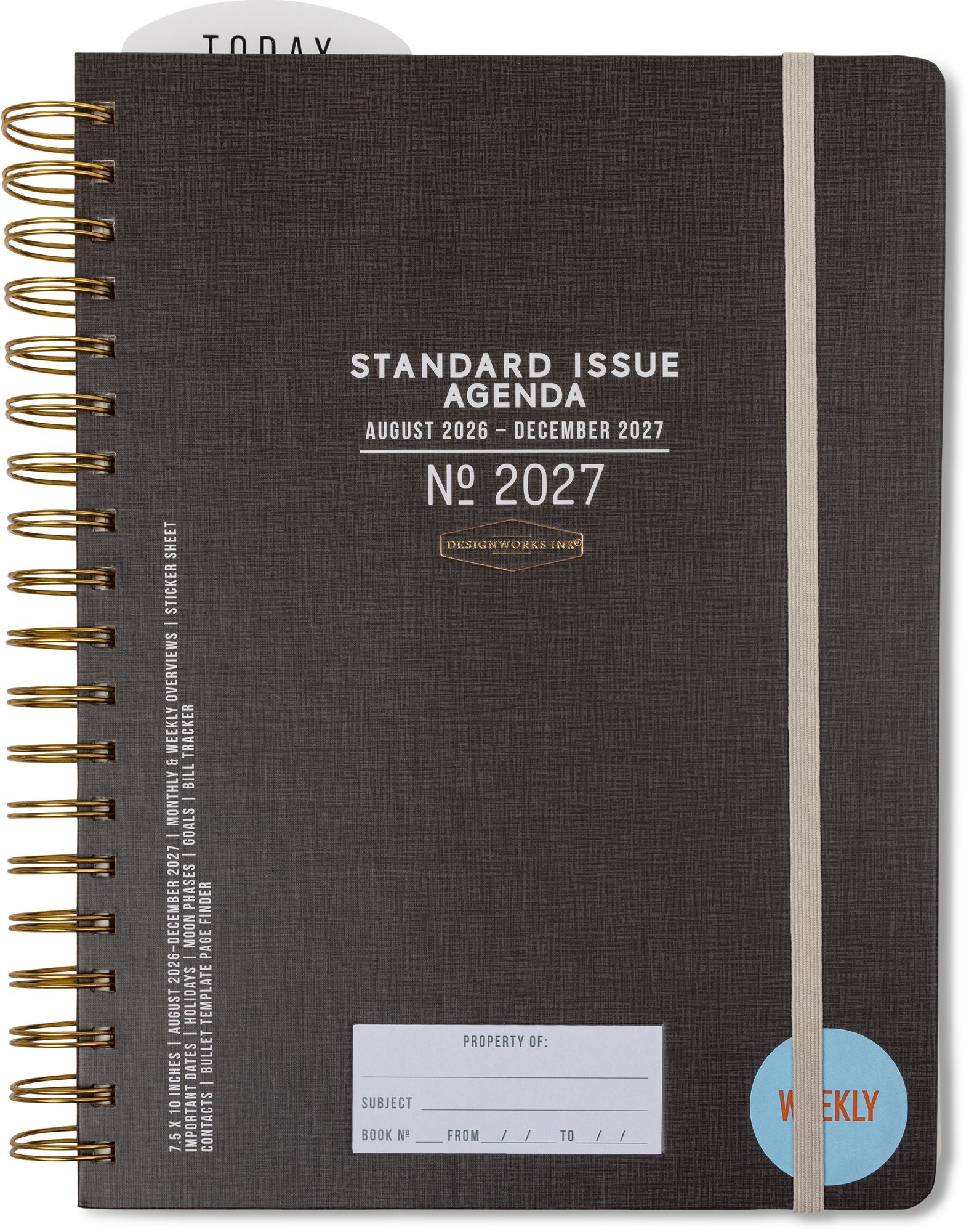2026-2027 Black Standard Issue Weekly Desk Planner
