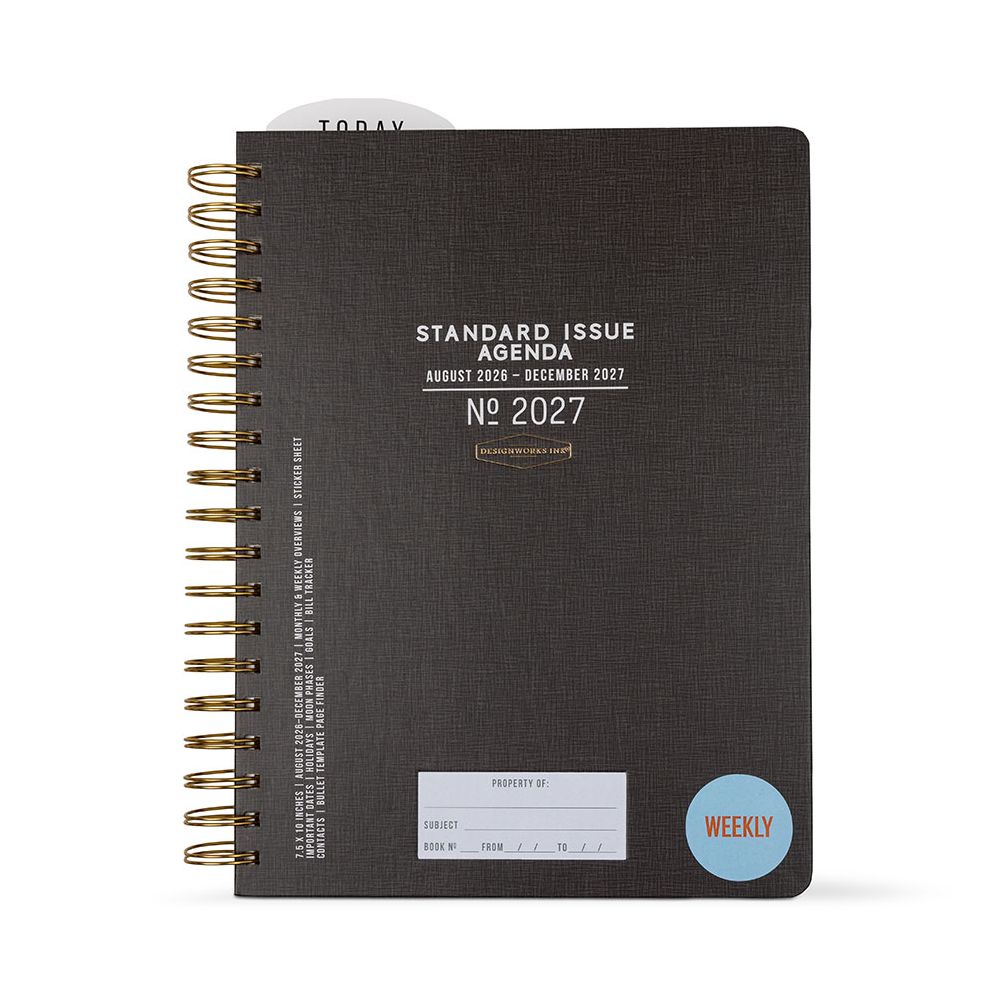 2026-2027 Black Standard Issue Weekly Desk Planner