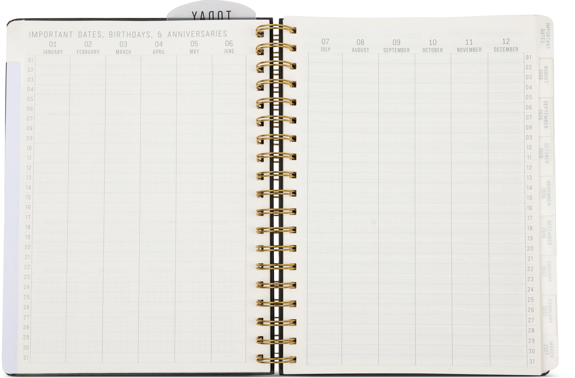 2026-2027 Black Standard Issue Weekly Desk Planner