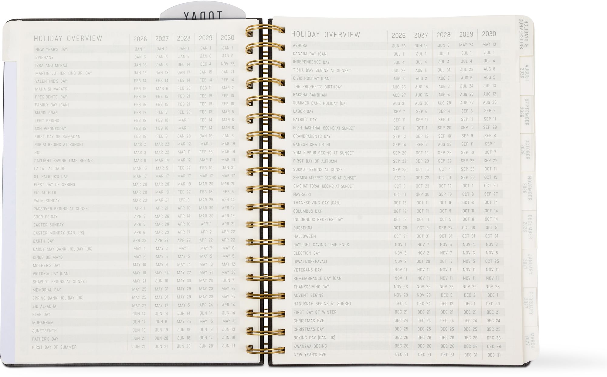2026-2027 Black Standard Issue Weekly Desk Planner