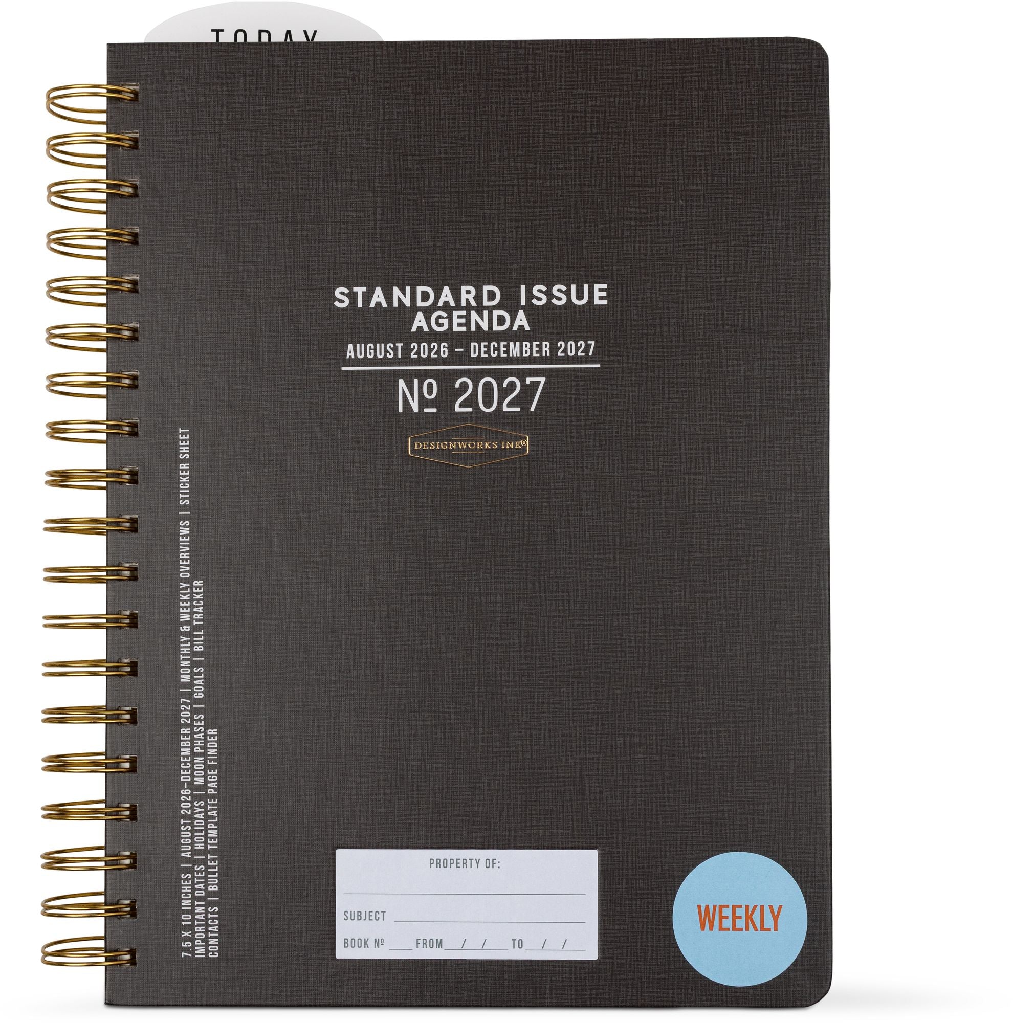 2026-2027 Black Standard Issue Weekly Desk Planner