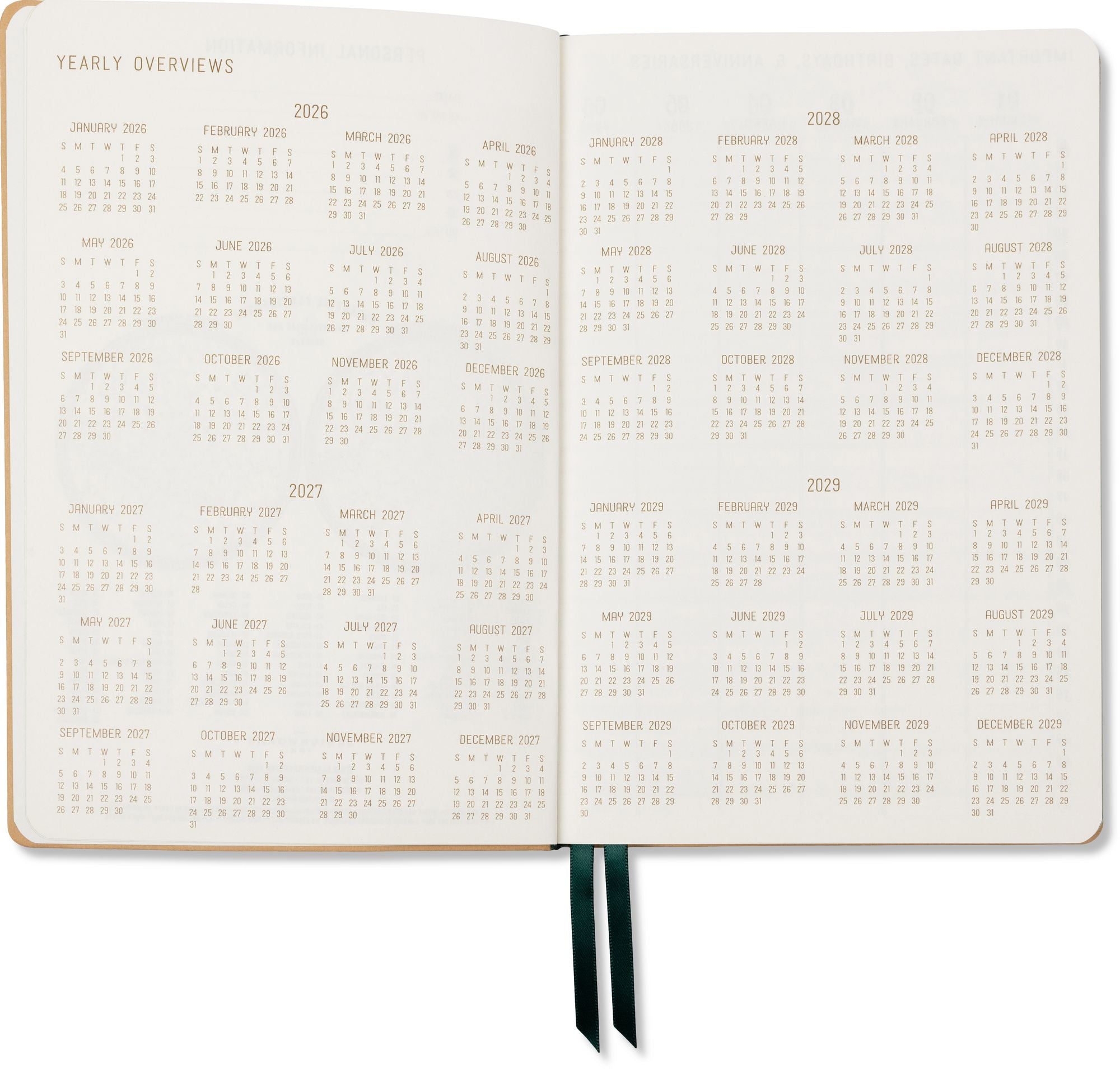 2026-2027 Monotone Bouquet Leatherette Weekly Desk Planner