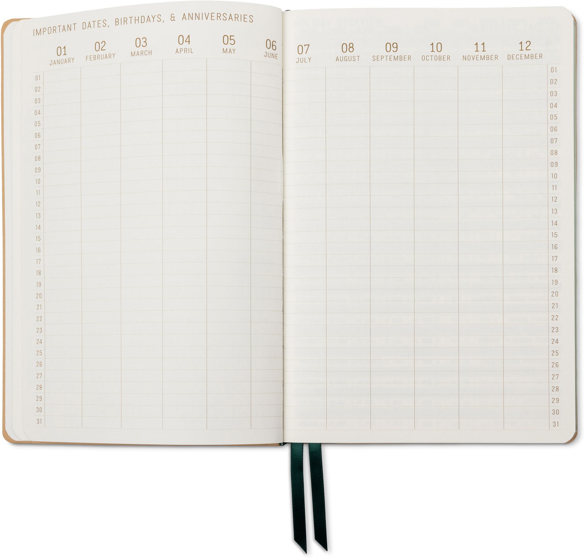 2026-2027 Monotone Bouquet Leatherette Weekly Desk Planner