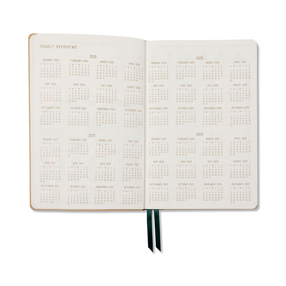 2026-2027 Monotone Bouquet Leatherette Weekly Desk Planner