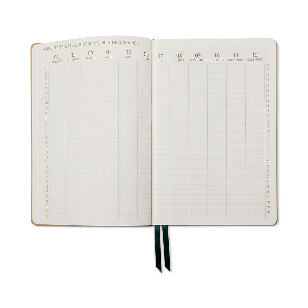 2026-2027 Monotone Bouquet Leatherette Weekly Desk Planner