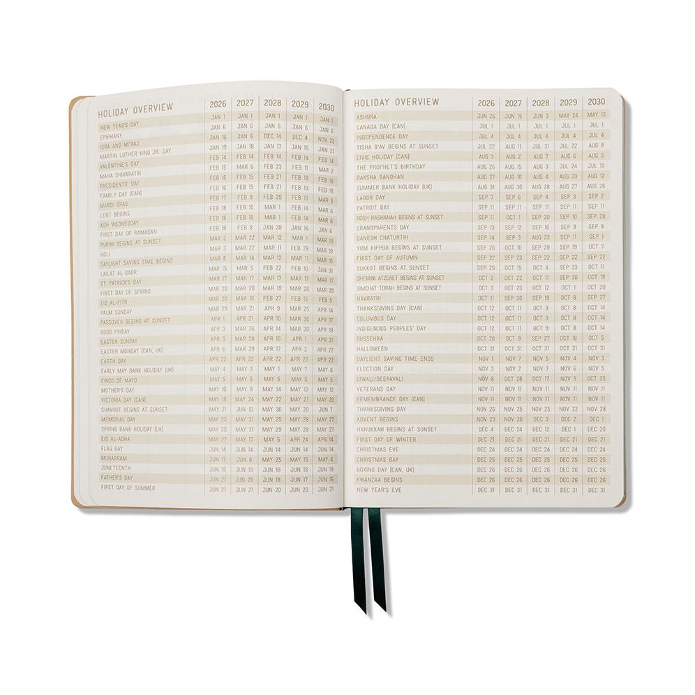 2026-2027 Monotone Bouquet Leatherette Weekly Desk Planner