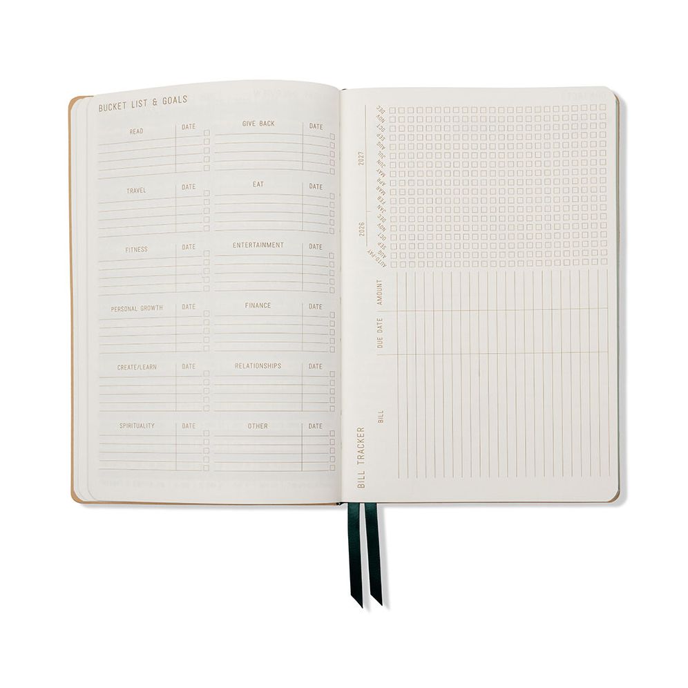 2026-2027 Monotone Bouquet Leatherette Weekly Desk Planner