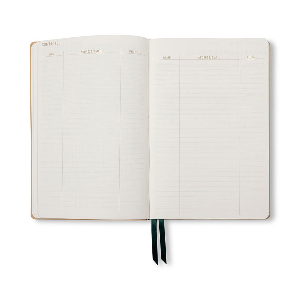 2026-2027 Monotone Bouquet Leatherette Weekly Desk Planner