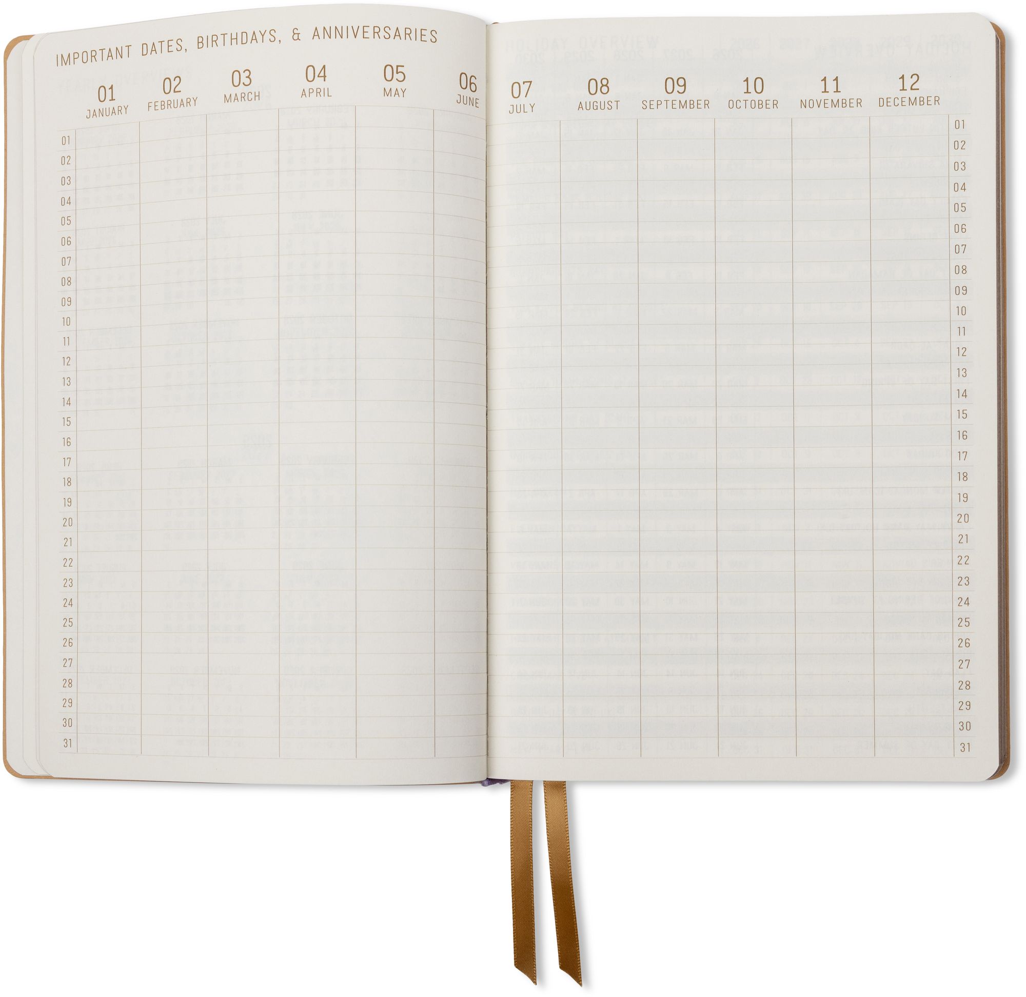 2026-2027 Celestial Birds Leatherette Weekly Desk Planner