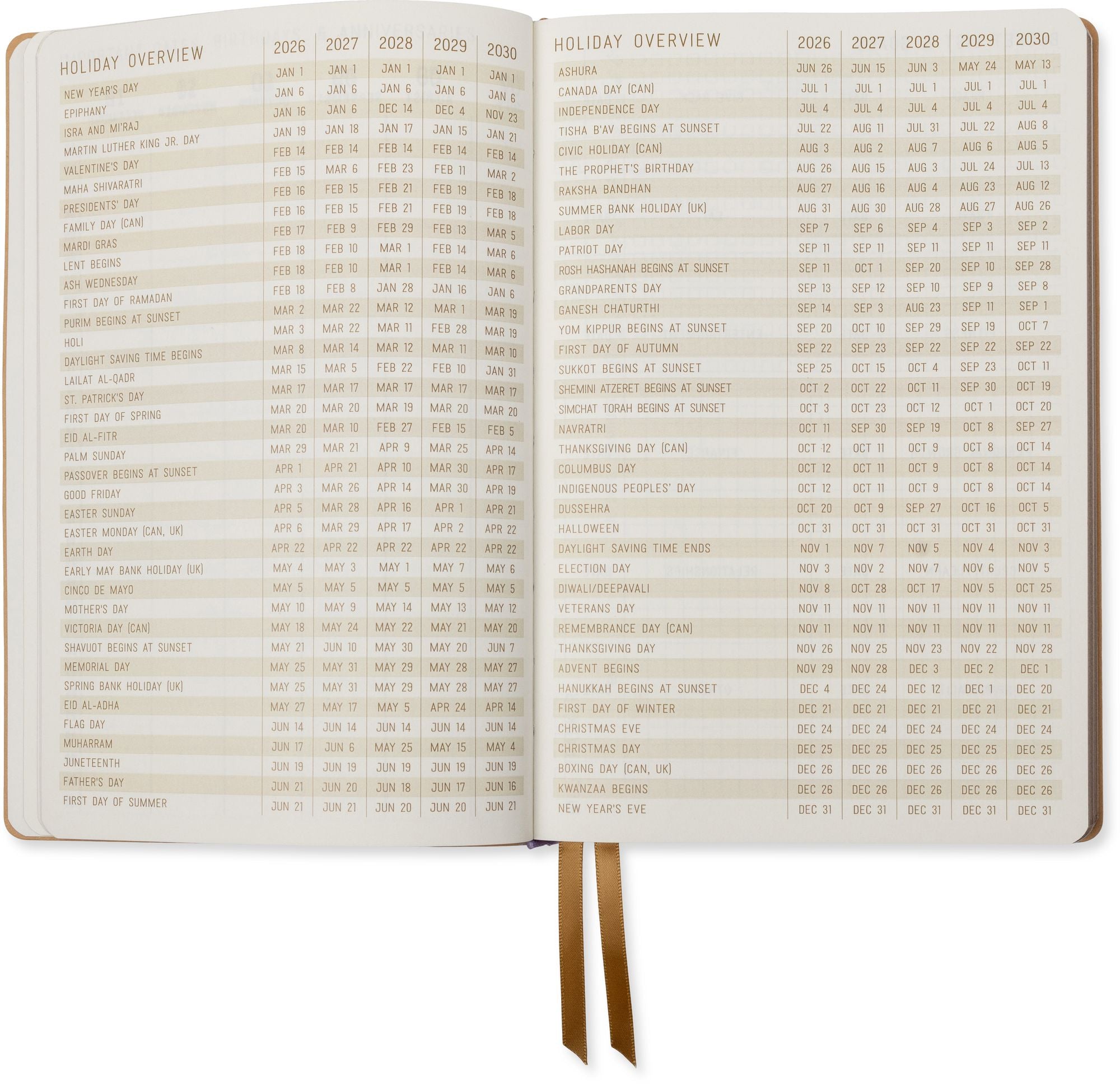 2026-2027 Celestial Birds Leatherette Weekly Desk Planner