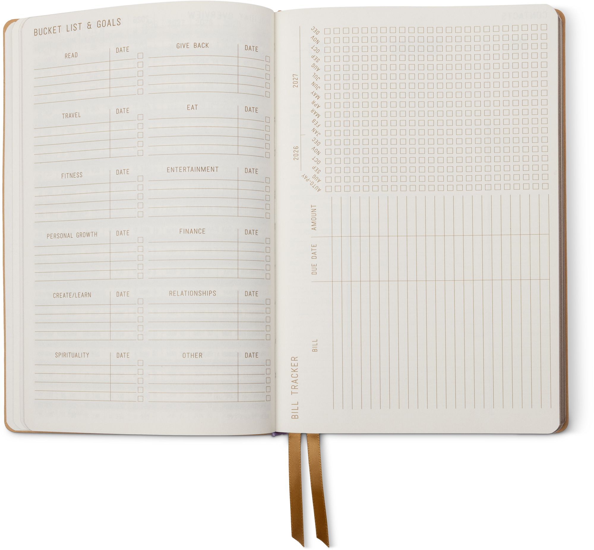 2026-2027 Celestial Birds Leatherette Weekly Desk Planner