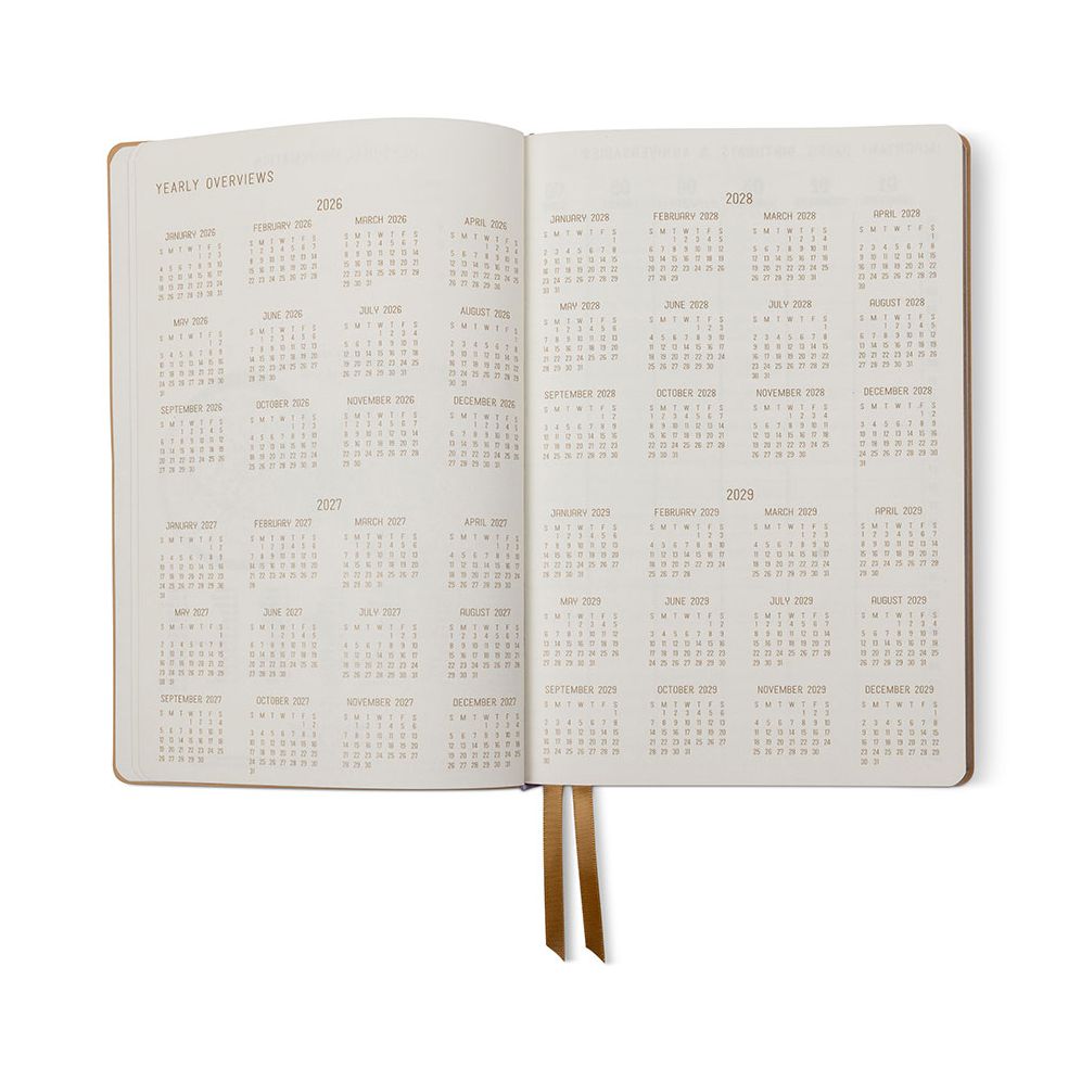 2026-2027 Celestial Birds Leatherette Weekly Desk Planner