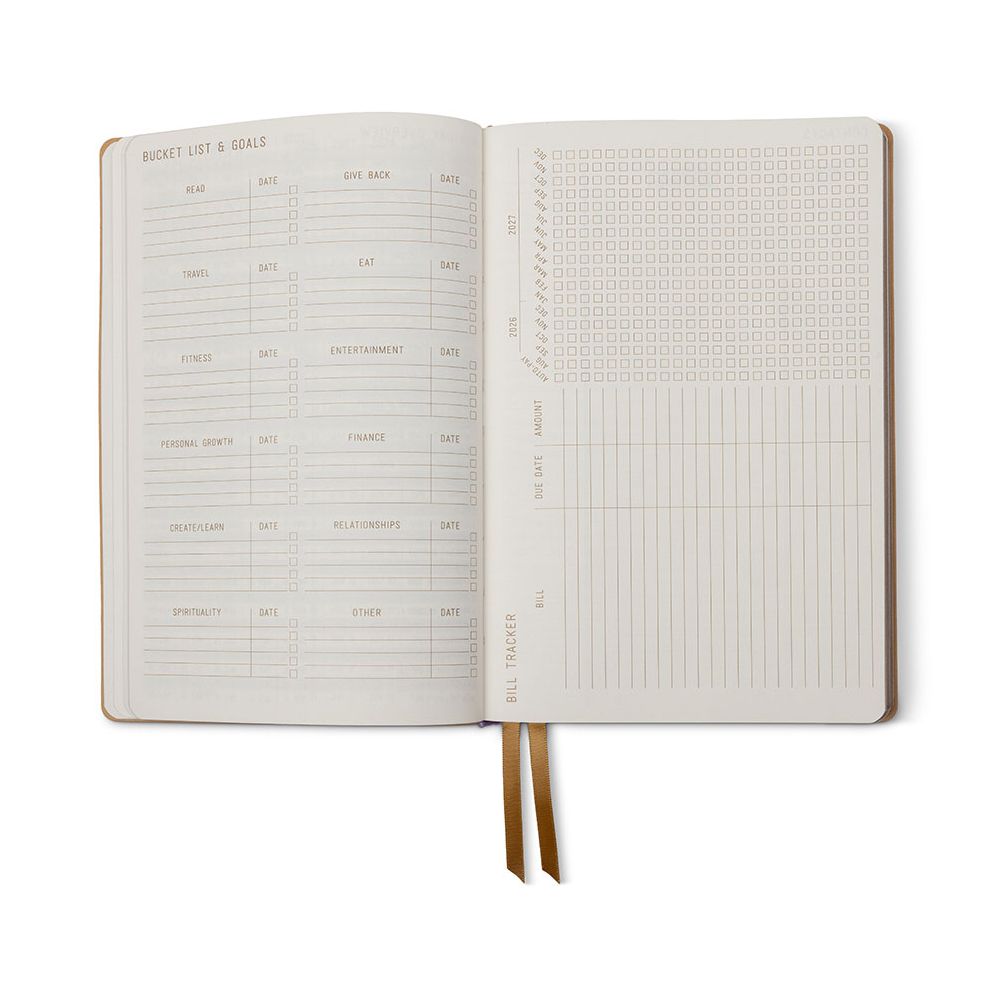 2026-2027 Celestial Birds Leatherette Weekly Desk Planner