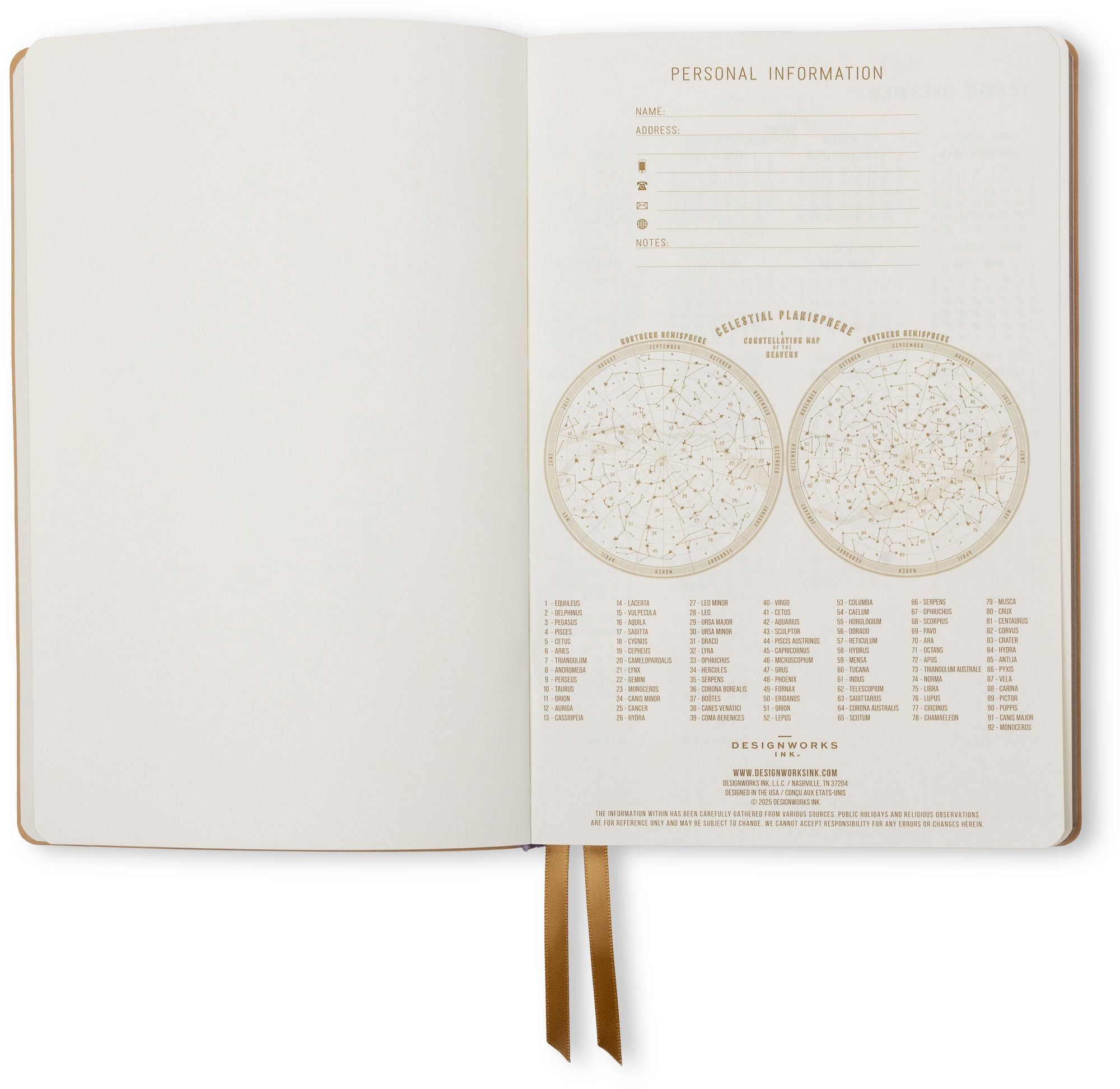 2026-2027 Celestial Birds Leatherette Weekly Desk Planner