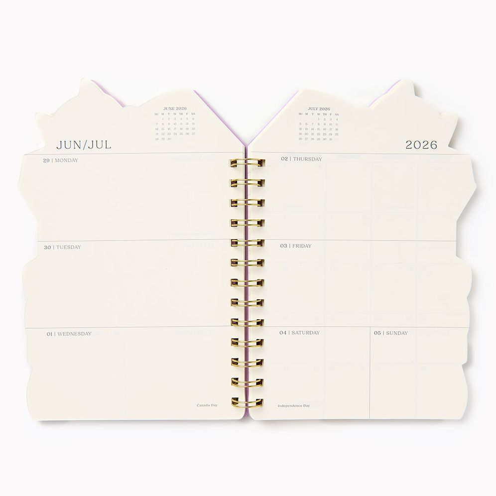 2026 Paper Source Sleepy Book Cat Die Cut 12M Planner - Exclusive