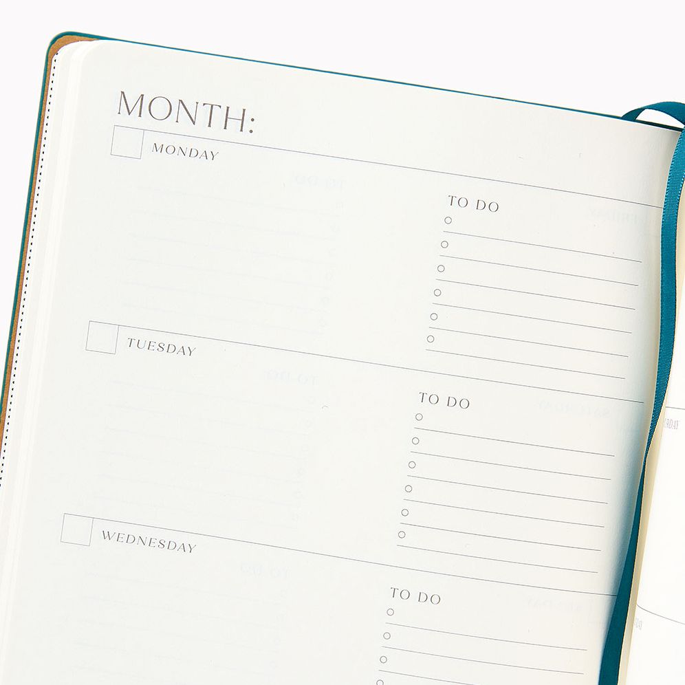 Teal Paper Wasp LG Undated Planner