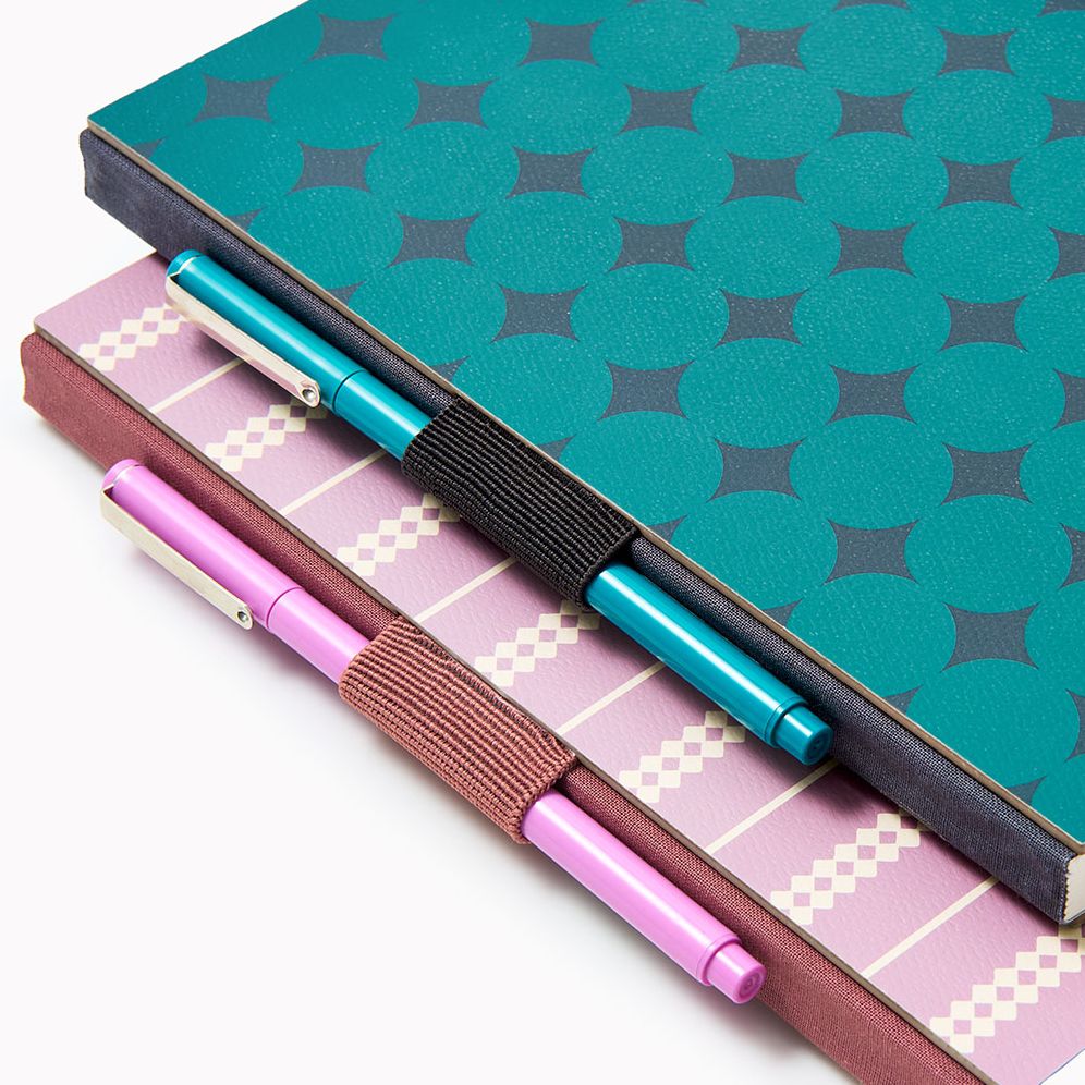 Teal Diamond Paper Wasp LG Dotted Journal