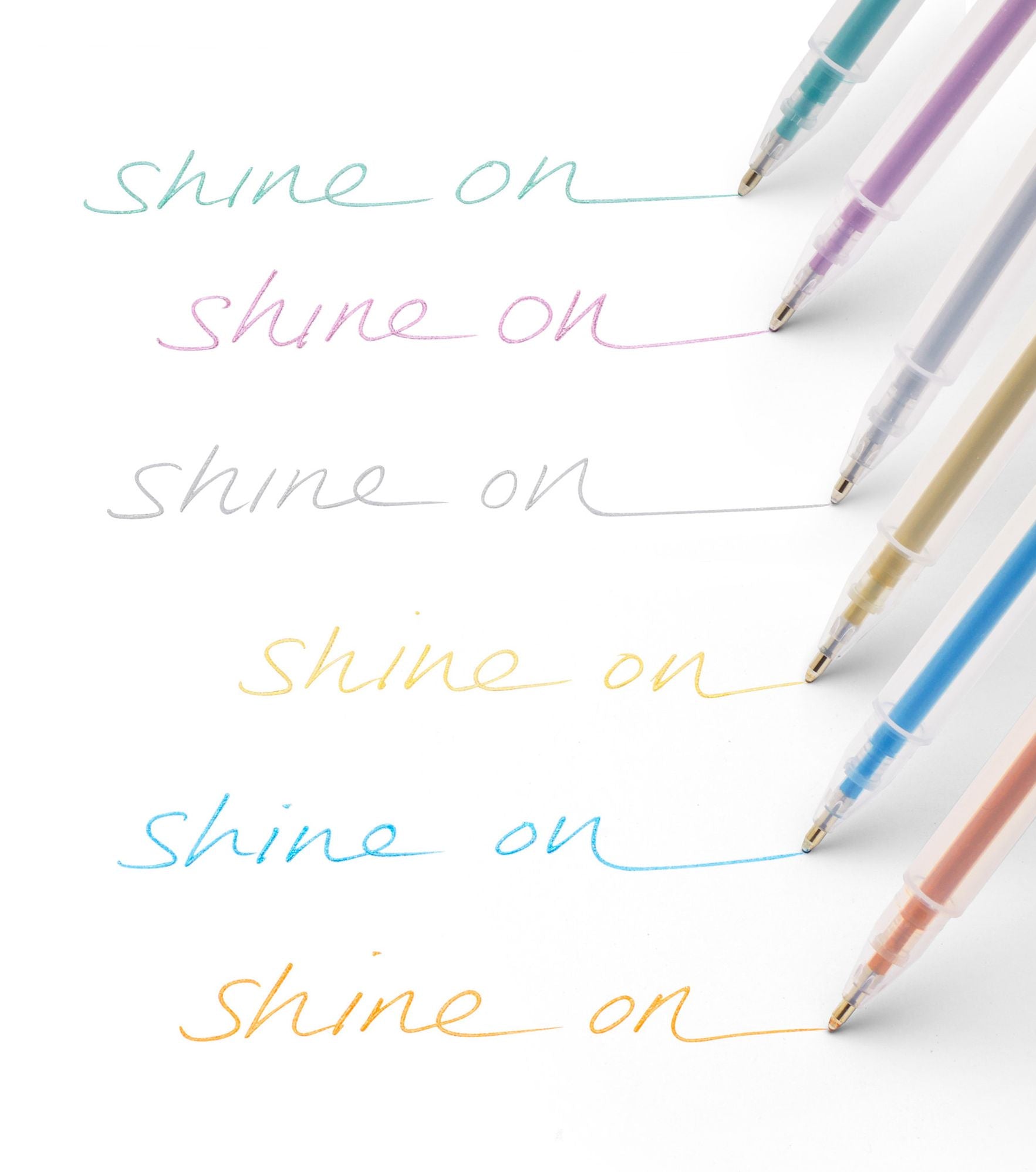 Poppin Metallic Assorted Gel Ink Pens, Set of 6