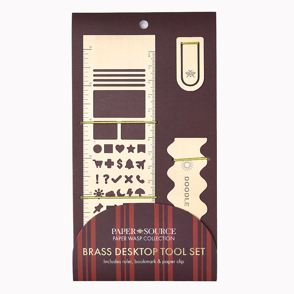 Chocolate Paper Wasp Brass Desktop Tool Set