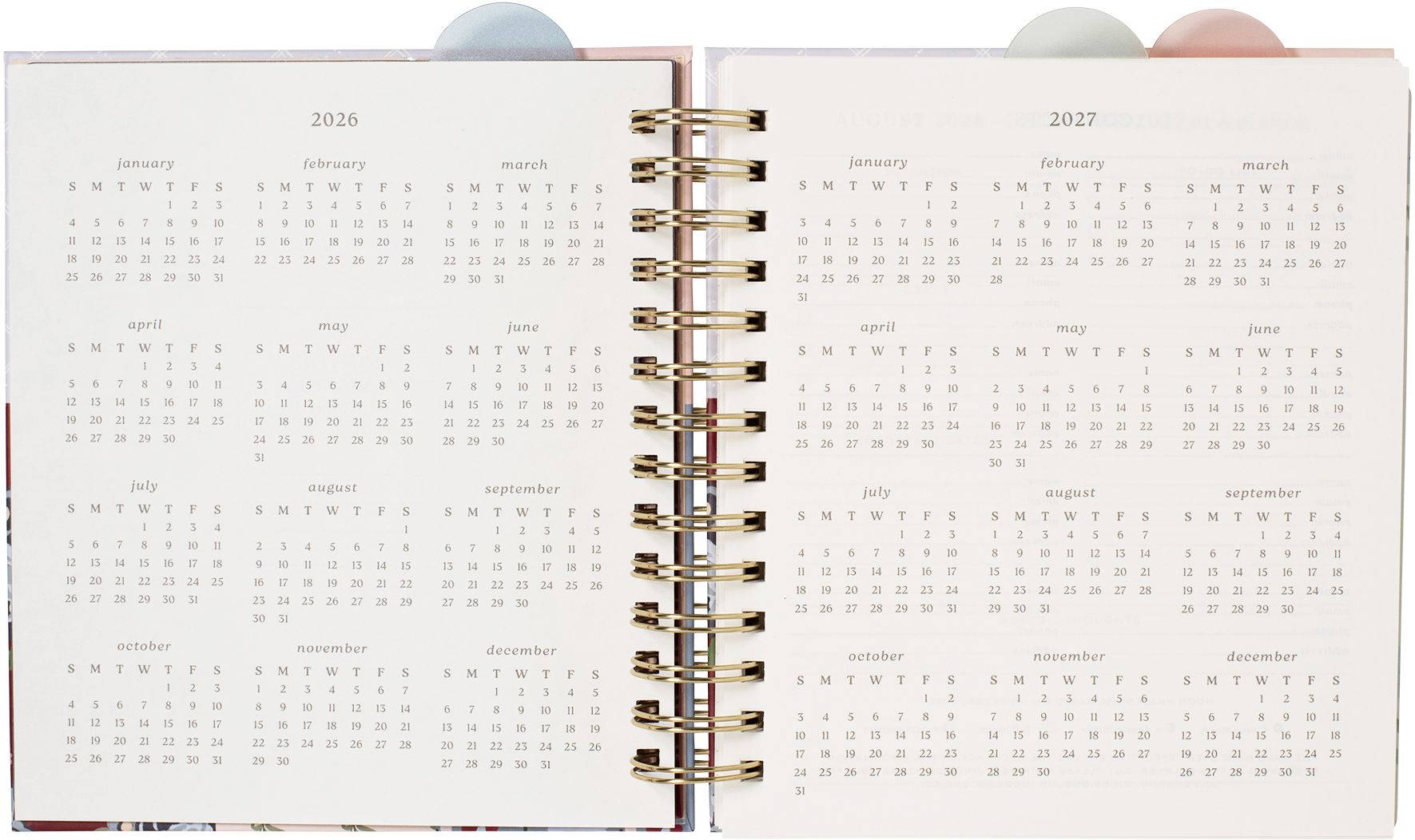 2026-2027 Quilted Cottage Weekly Desk Planner