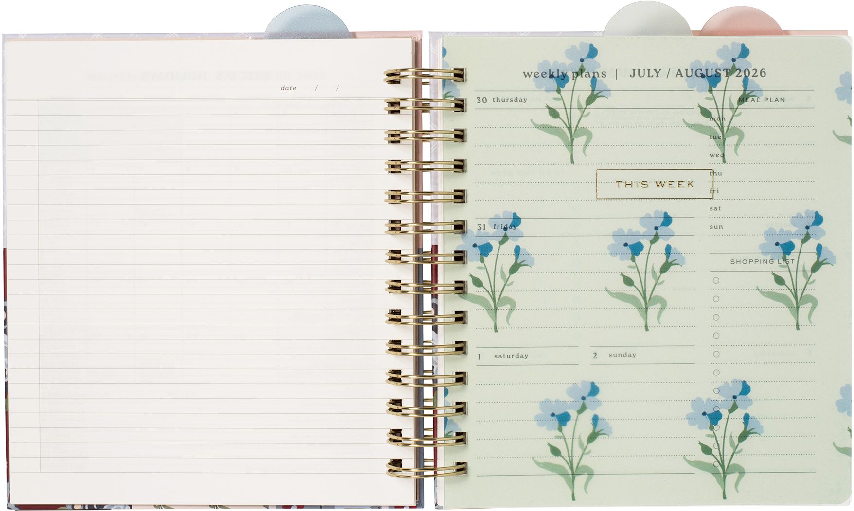 2026-2027 Quilted Cottage Weekly Desk Planner