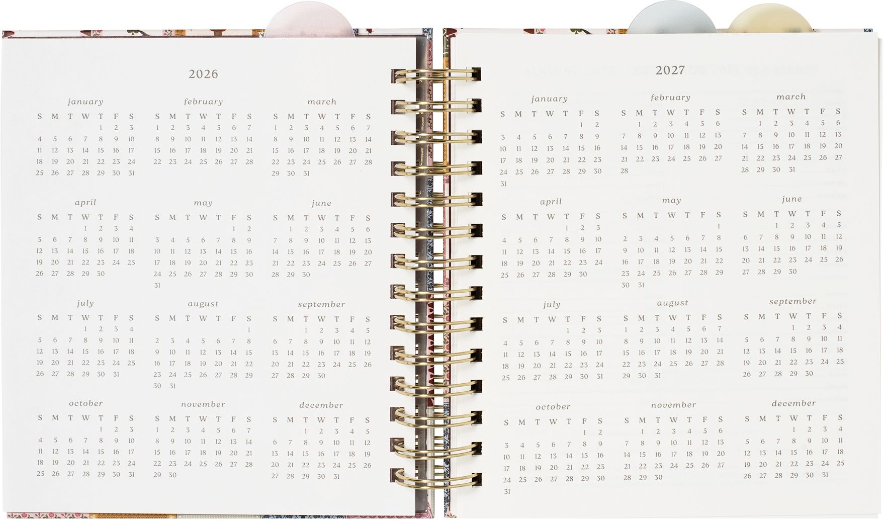 2026-2027 Lucky Year Weekly Desk Planner