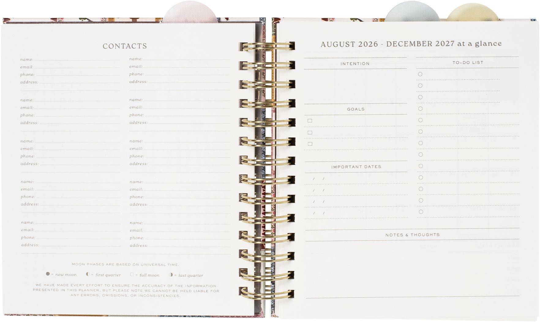 2026-2027 Lucky Year Weekly Desk Planner