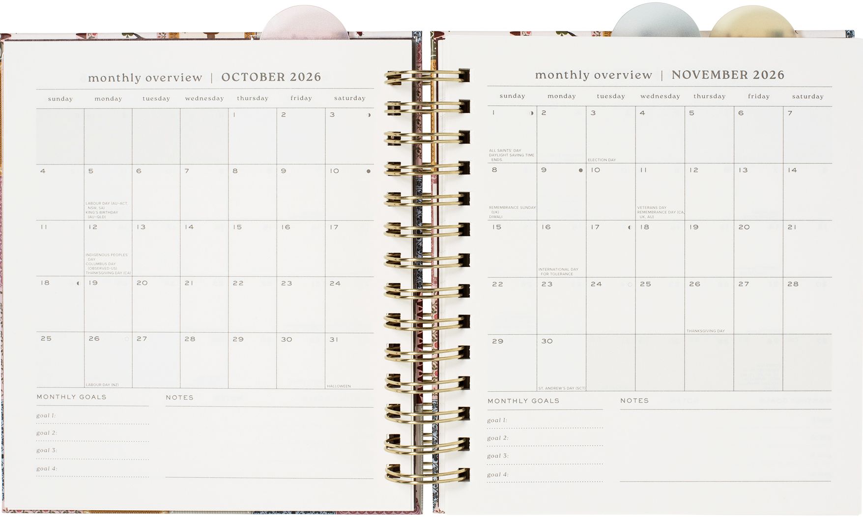 2026-2027 Lucky Year Weekly Desk Planner