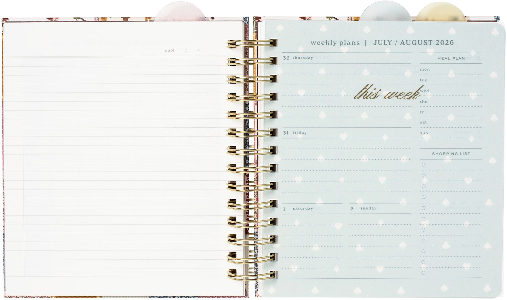 2026-2027 Lucky Year Weekly Desk Planner