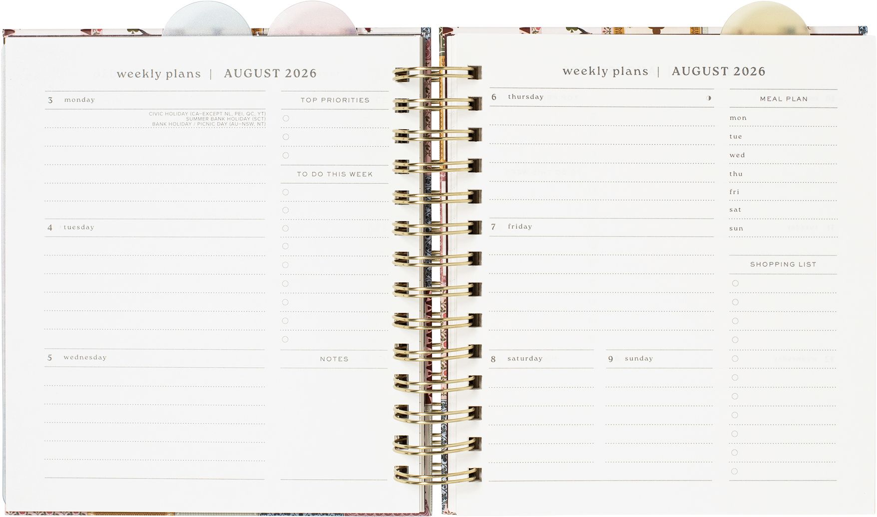 2026-2027 Lucky Year Weekly Desk Planner