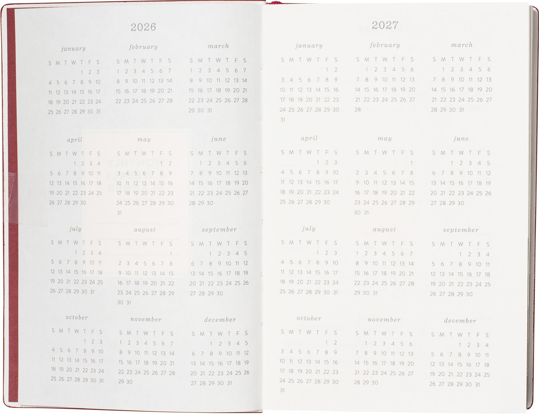 2026-2027 Academic Weekly Pocket Planner