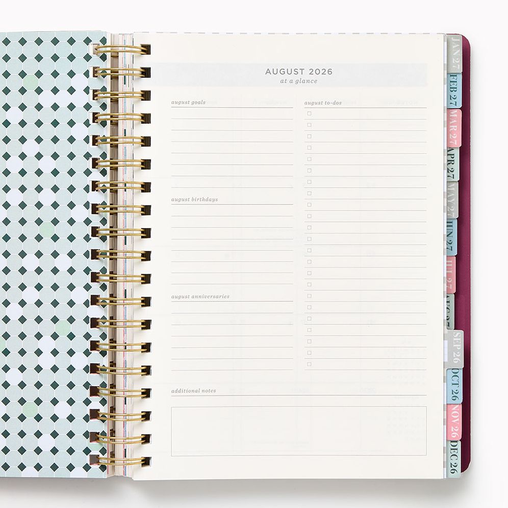 2026-2027 Paper Source Tiles Weekly Desk Planner