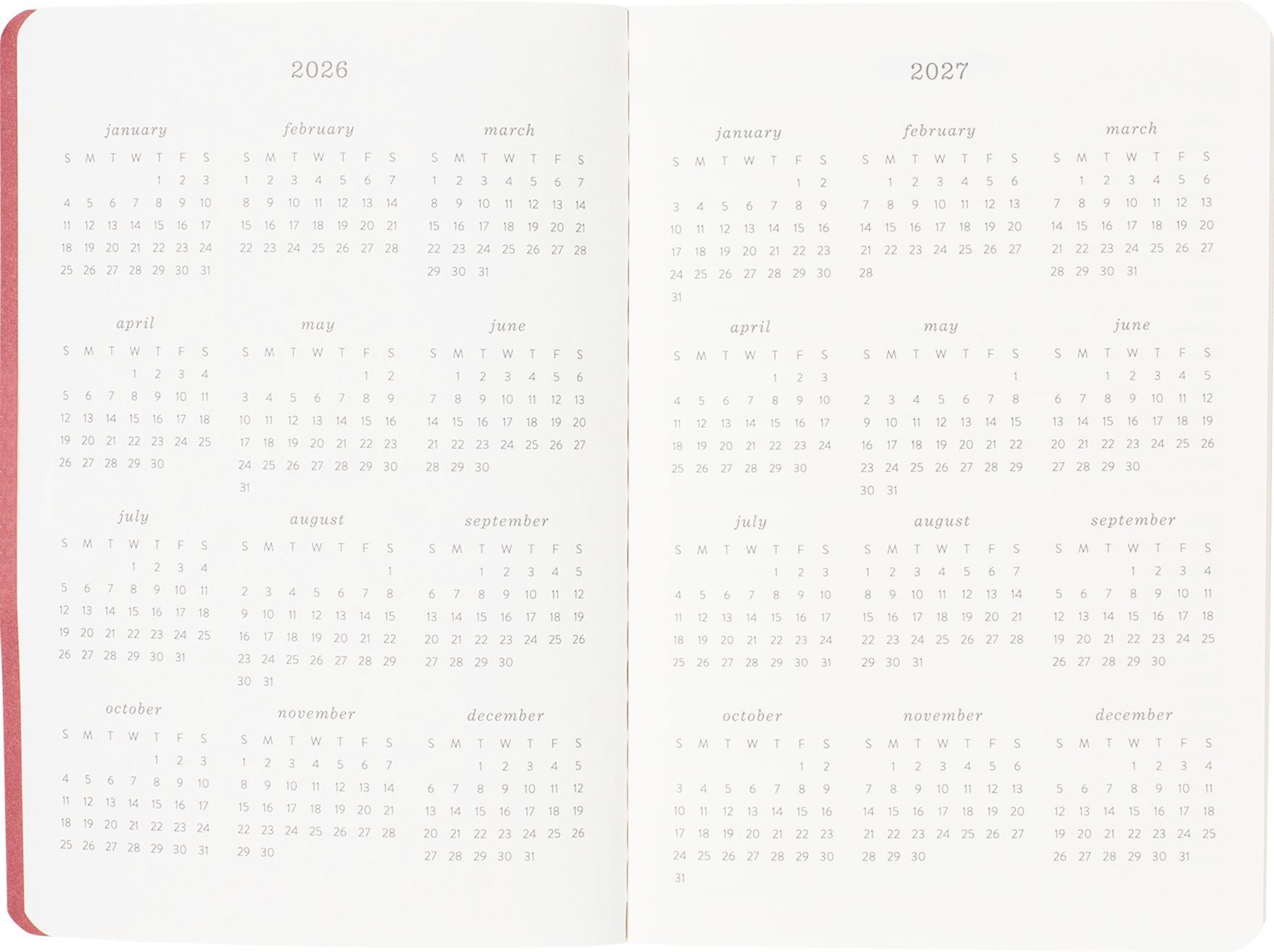 2026-2027 Romantic Birds Monthly Pocket Planner