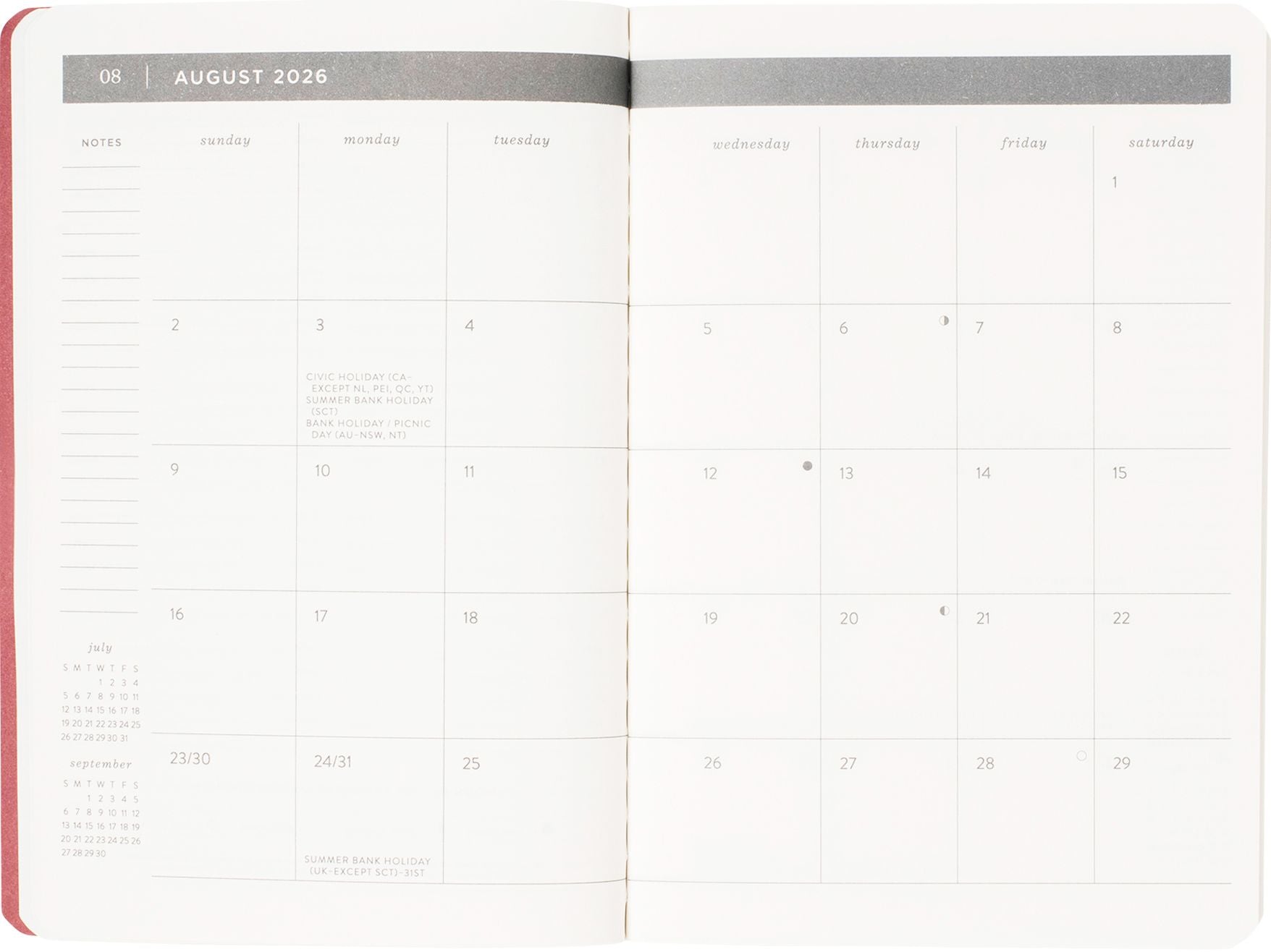 2026-2027 Romantic Birds Monthly Pocket Planner